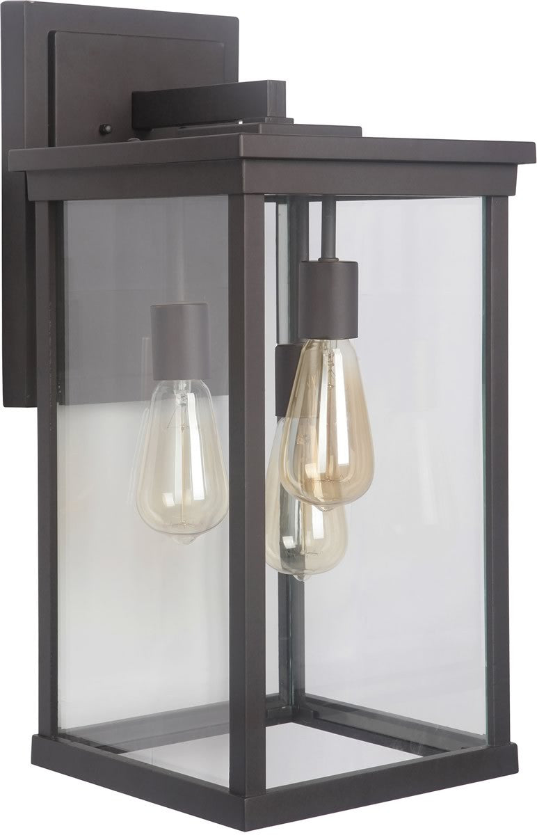 21"H Riviera III 3-Light Outdoor Wall Light Oiled Bronze