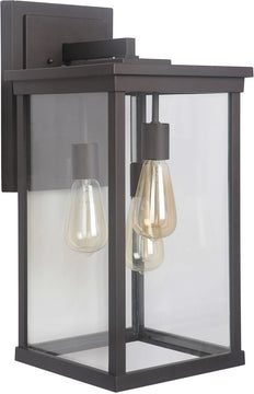 21"H Riviera III 3-Light Outdoor Wall Light Oiled Bronze