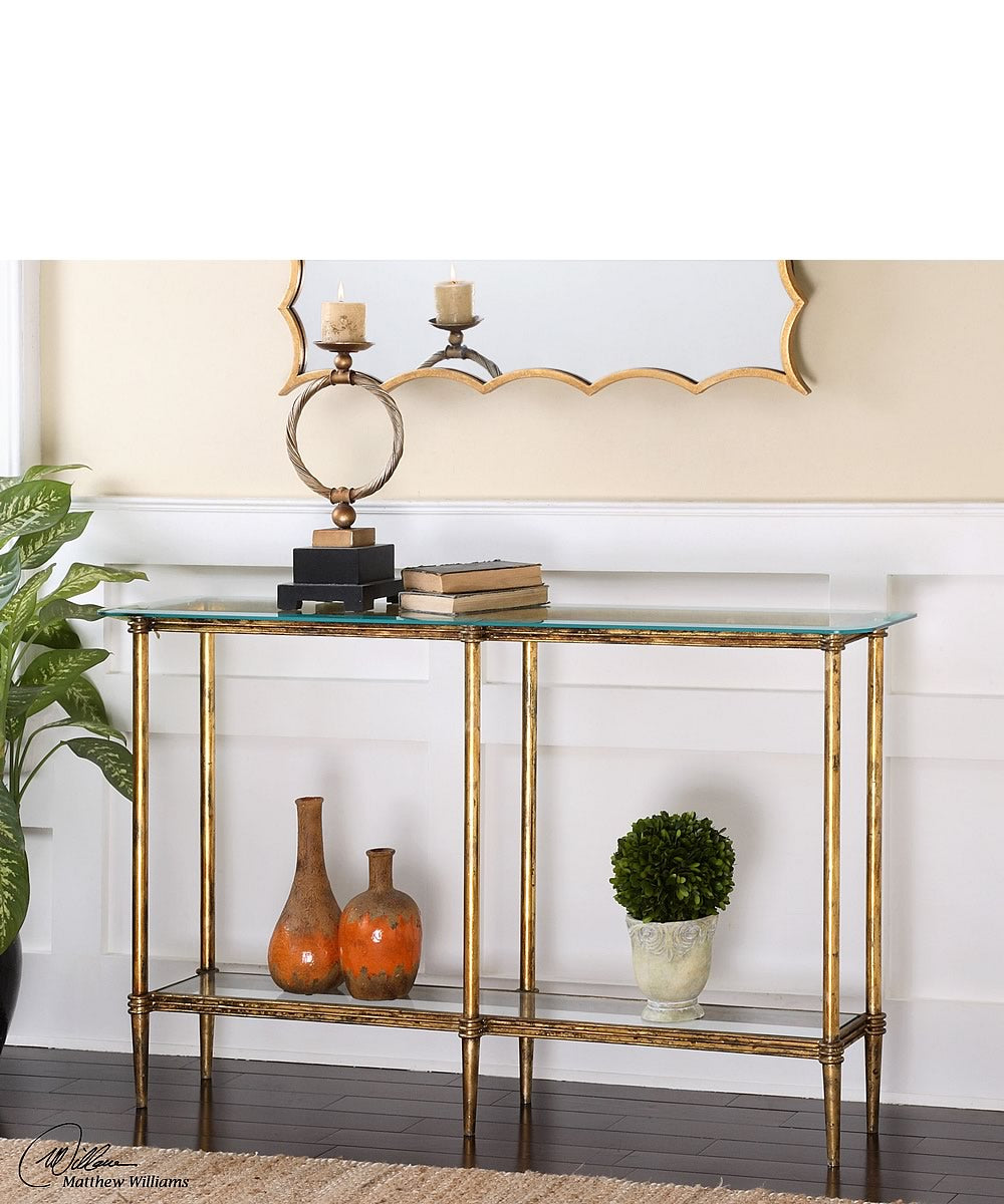 32"H Elenio Glass Console Table