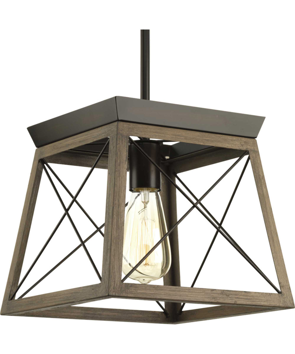 Briarwood 1-Light Coastal Mini-Pendant Light Antique Bronze