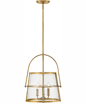 Tournon 3-Light Medium Pendant in Heritage Brass