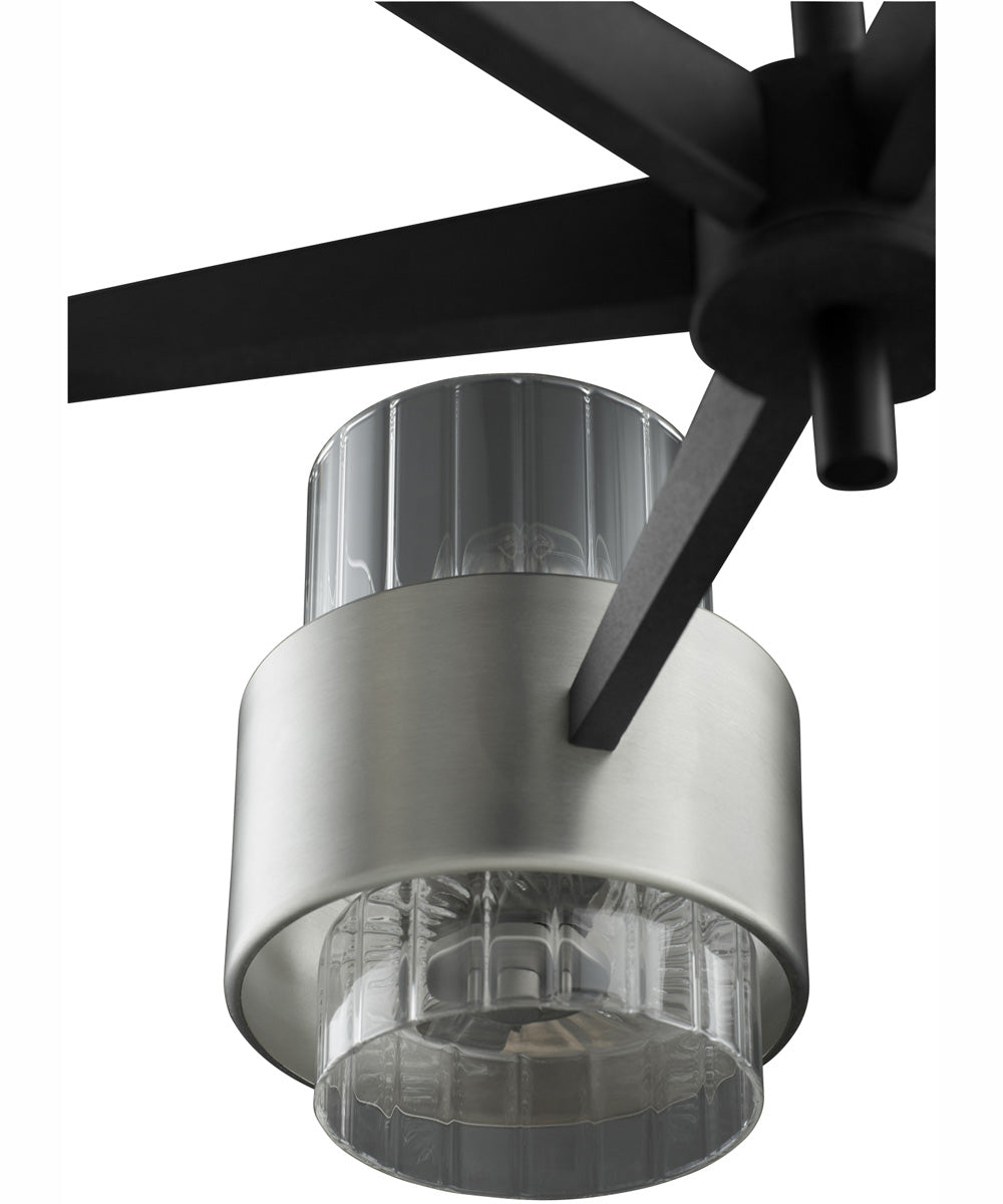 Epsilon 6-light Chandelier Textured Black w/ Satin Nickel