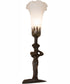 15" High White Tiffany Pond Lily Nouveau Lady Accent Lamp