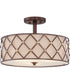 Brown Lattice Large 3-light Semi Flush Mount Copper Canyon
