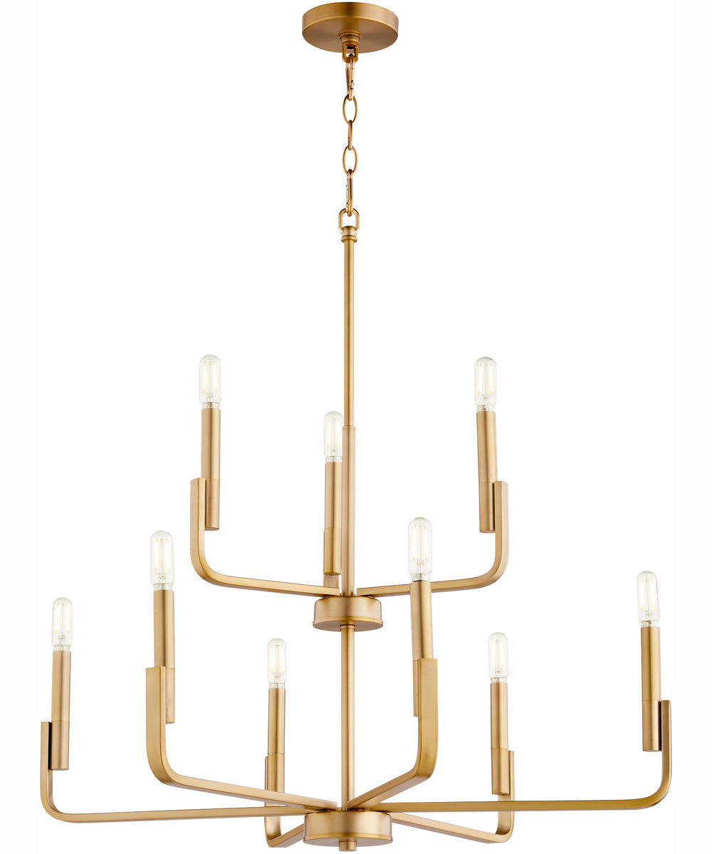 Tempo 9-light Chandelier Aged Brass