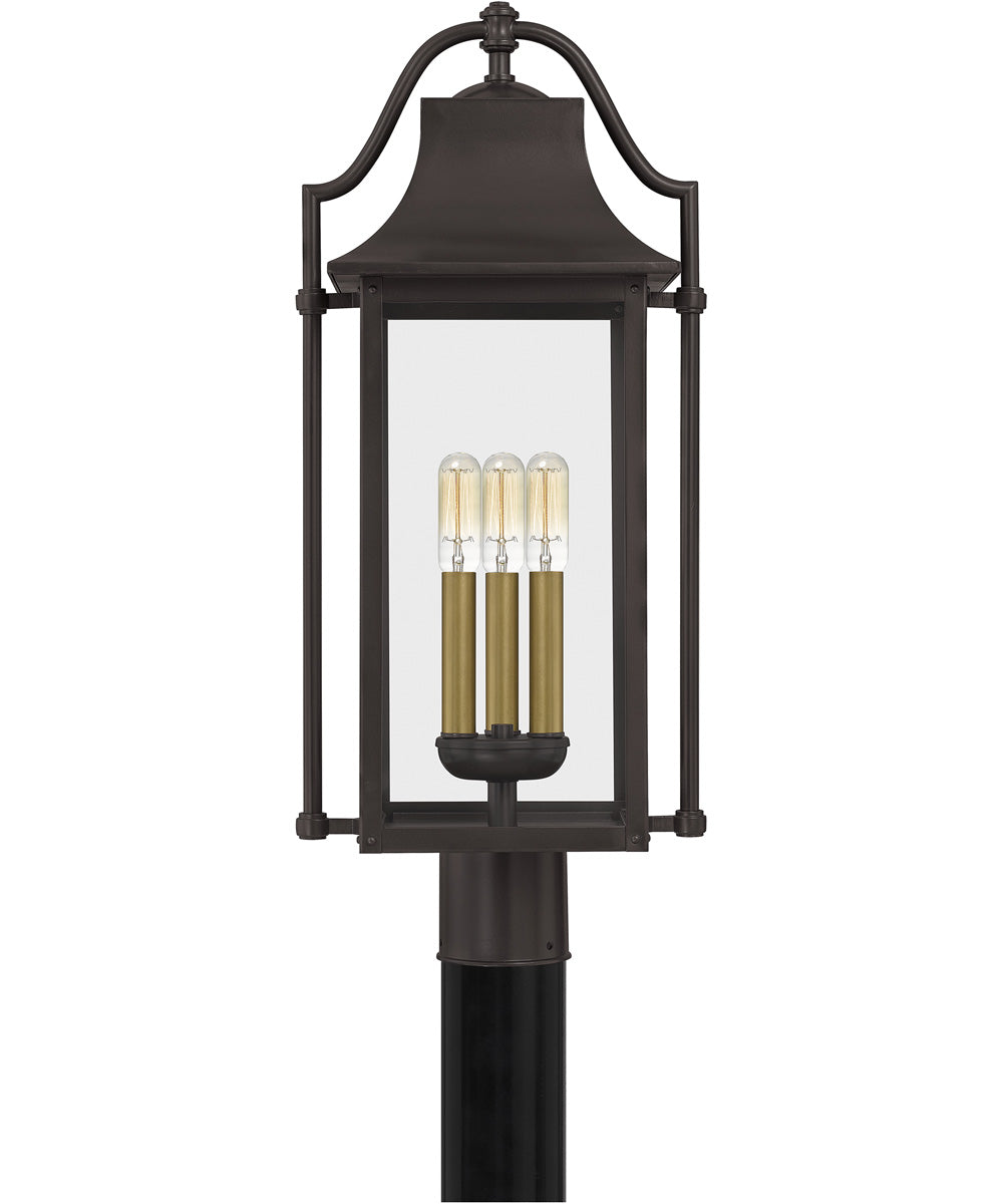 Manning Large 3-light Outdoor Post Light  Coastal Armour Aluminum Western Bronze