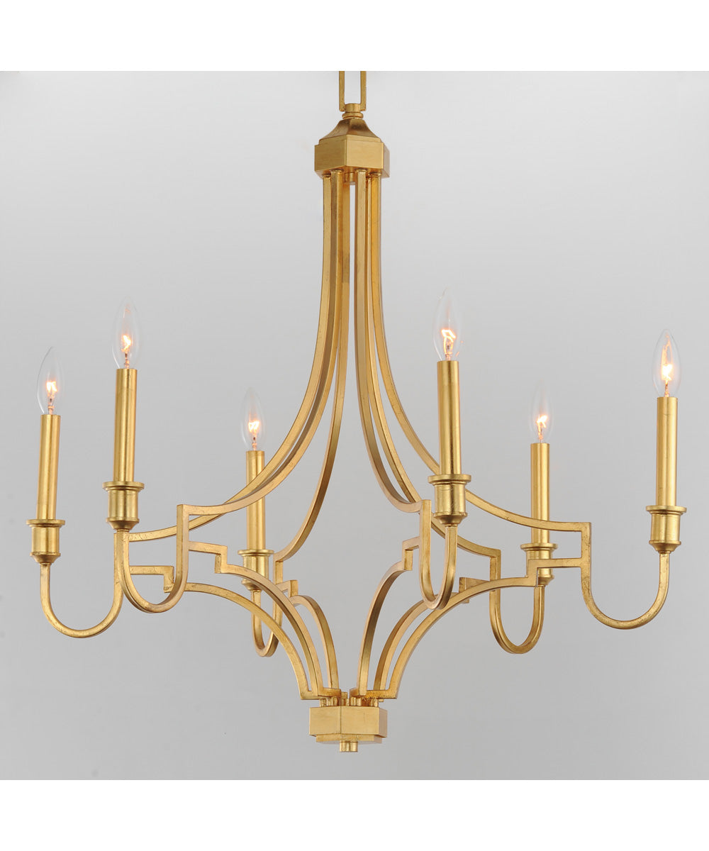 Normandy 6-Light Chandelier Gold Leaf