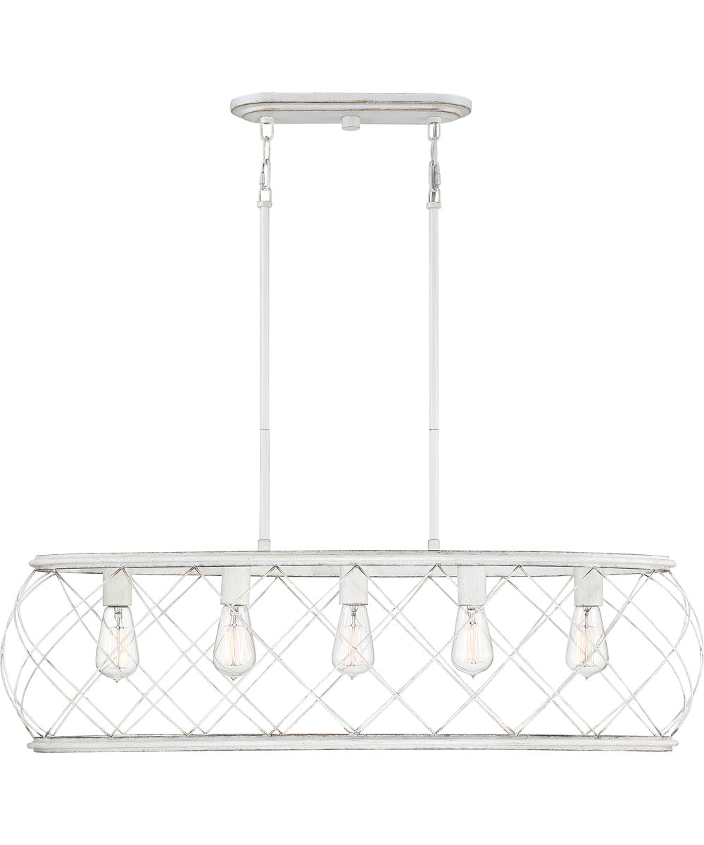 Dury 5-light Island Light Antique White
