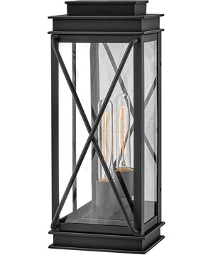 Montecito 1-Light Medium Outdoor Wall Mount Lantern in Museum Black