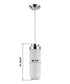 6"W Solar 1-Light Polished Nickel Pendant With Frosted Glass Shade