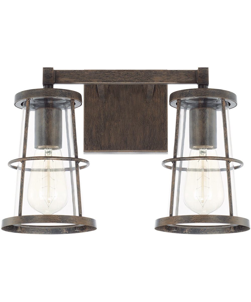 Beaufort 2-Light Vanity In Nordic Grey With Clear Glass