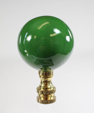 Hunter Green Ceramic Ball Lamp Finial 2.25"h