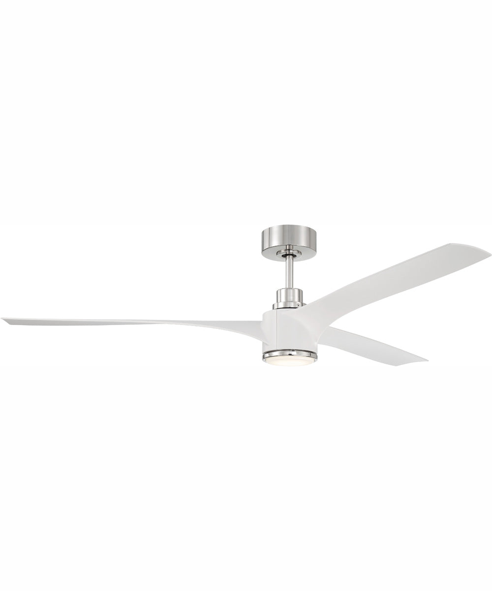60" Phoebe 1-Light Indoor/Outdoor Ceiling Fan White / Polished Nickel