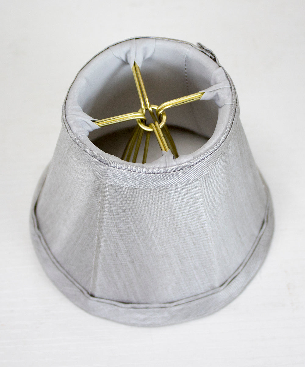 5"W x 4"H Set of 6 Gray Stretch Clip-On Candlelabra Clip-On Lamp shade