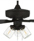 52" Outdoor Pro Plus 104 Clear 3-Light Indoor/Outdoor Ceiling Fan Flat Black