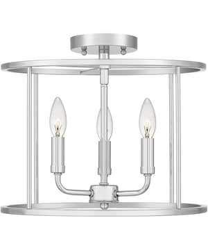 Abner 3-light Semi Flush Mount Polished Chrome