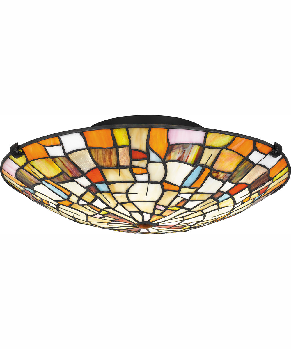 Tiffany Large 2-light Flush Mount Matte Black