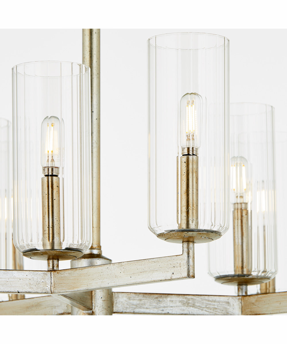 Merrick 9-light Chandelier Aged Silver Leaf