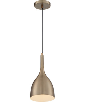 7"W Bellcap 1-Light Pendant Burnished Brass
