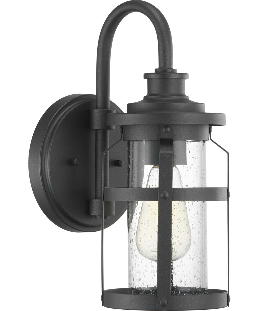 Haslett 1-Light Small Wall Lantern Textured Black