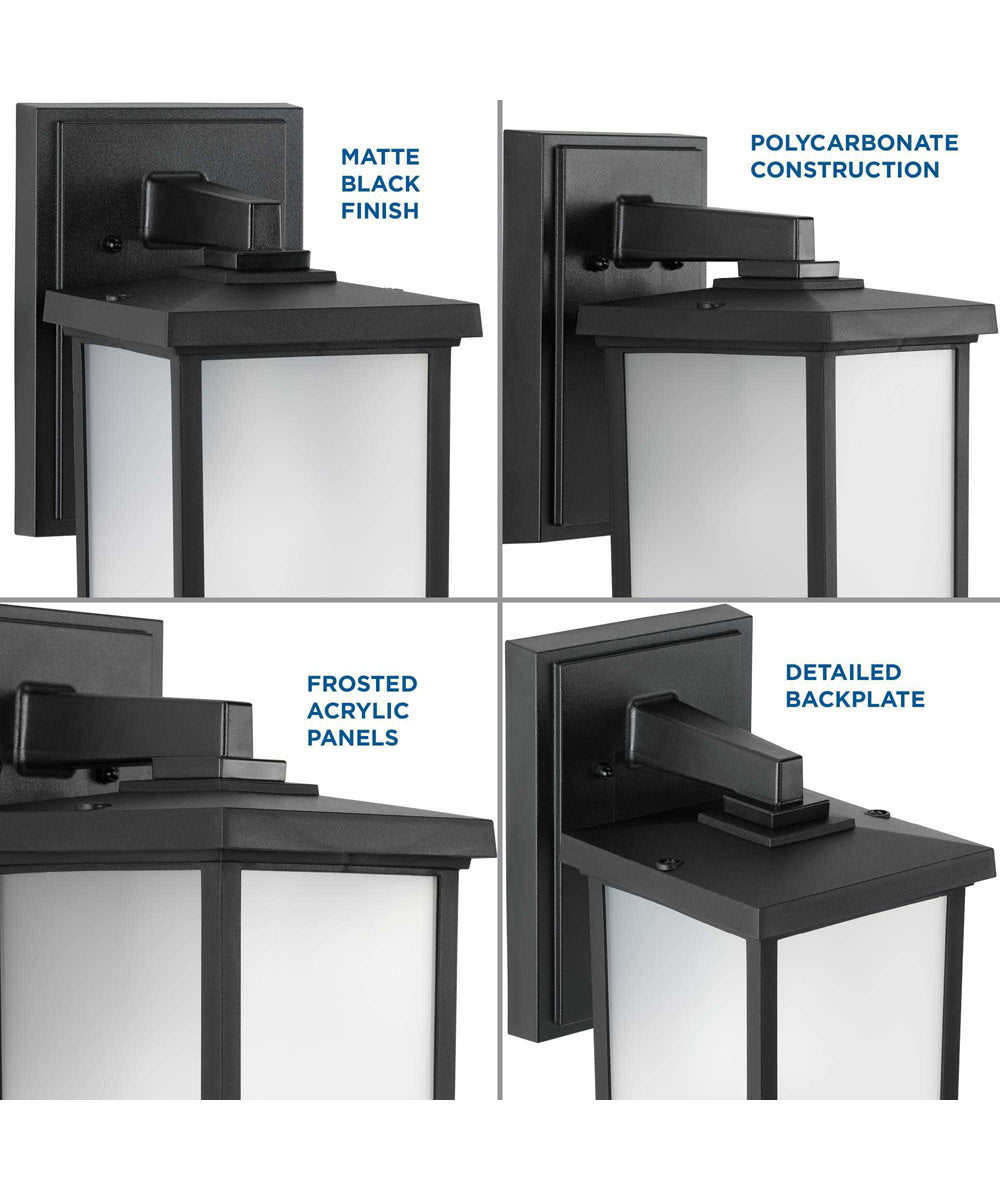 Trafford Non-Metallic Lantern  1-Light Frosted Shade Traditional Outdoor Wall Lantern Light Textured Black