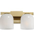 Scoop 2-Light Bath Vanity Natural Aged Brass