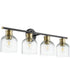 Monarch 4-light Bath Vanity Light Noir w/ Aged Brass