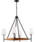 Jonah 4-Light Chandelier Light Wood and Matte Black