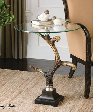 26"H Stag Horn Accent Table