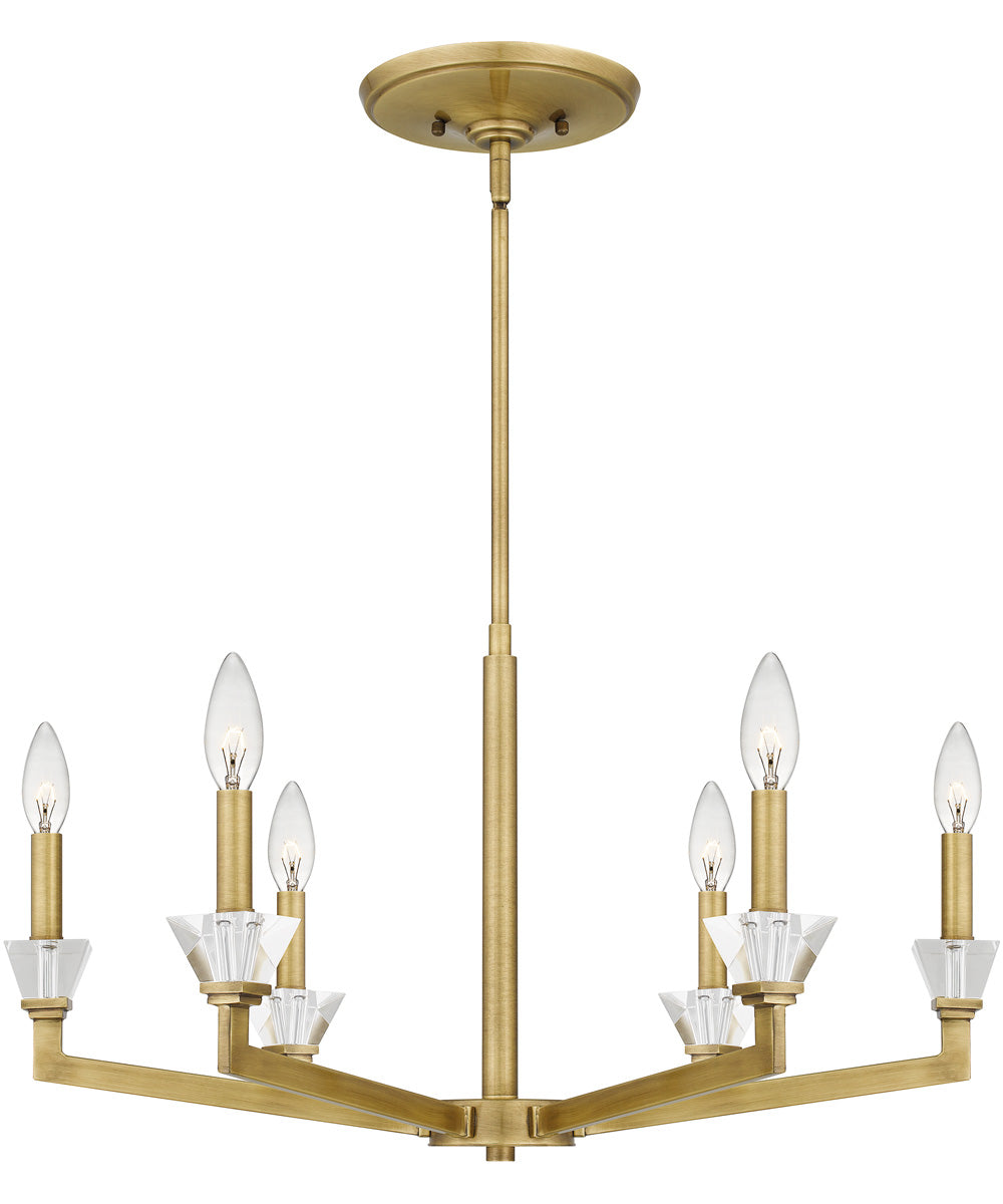 Lottie 6-light Chandelier Aged Brass