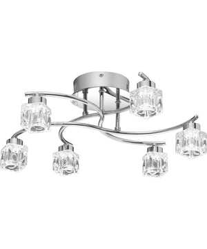 Clear Hollow  Semi Flush Mount Polished Chrome