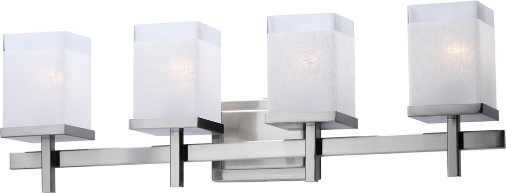 30"W Tetra 4-Light Bath Vanity Satin Nickel