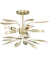 Mariposa 5-Light Convertible Semi-Flush Ceiling or Hanging Pendant Light Gilded Silver