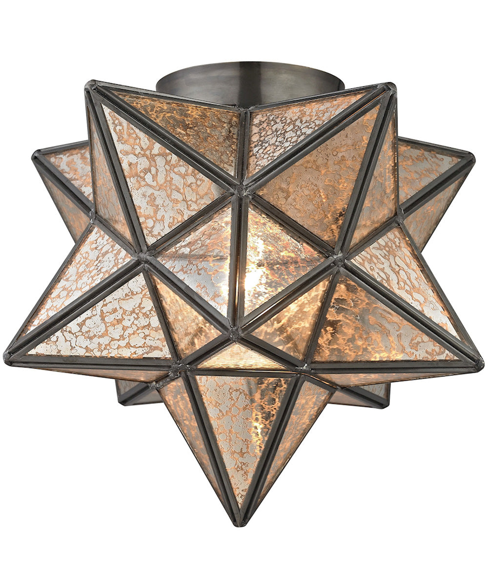 Moravian Star 1-Light Flush Mount Bronze