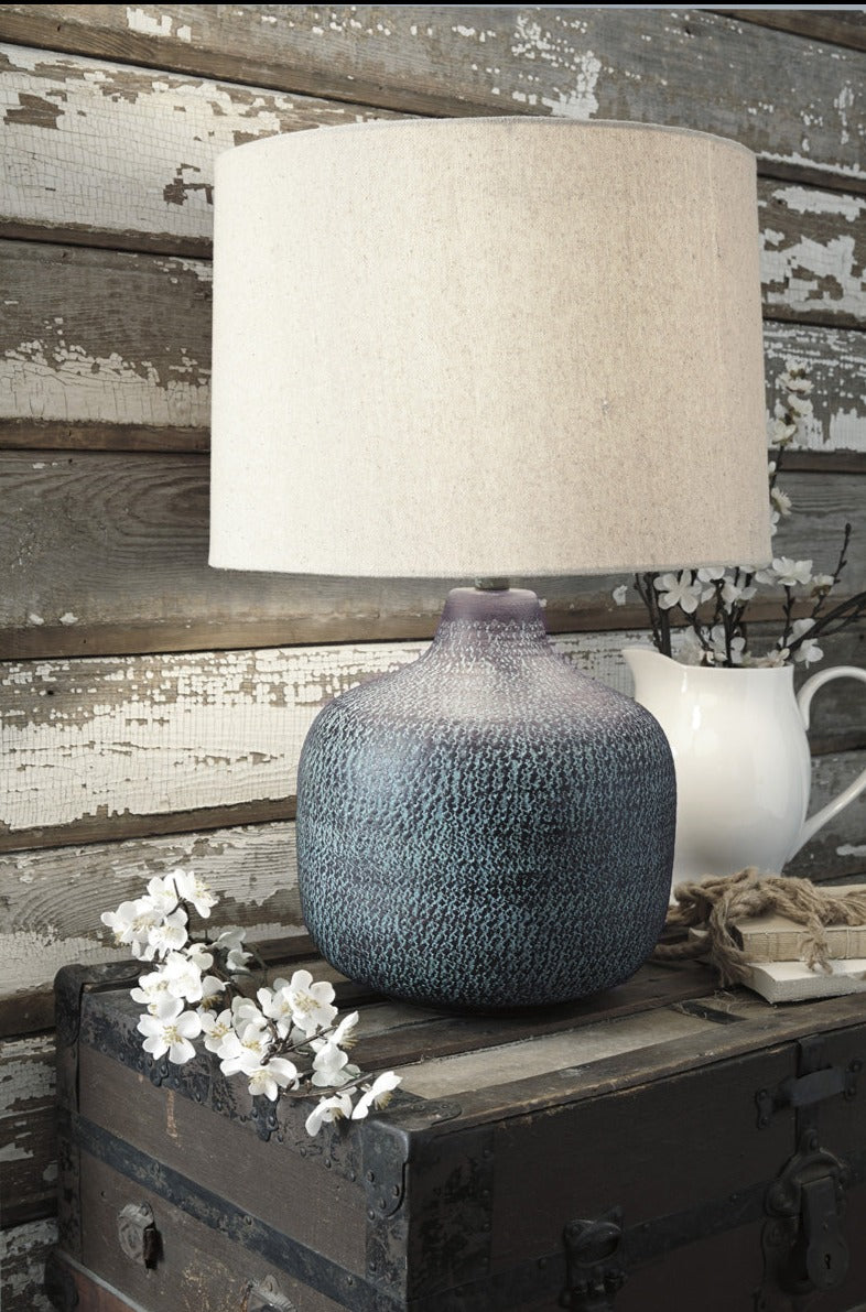 25"H Malthace Metal Table Lamp (1/CN) Patina