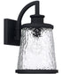 Tory 1-Light Outdoor Wall Mount In Black With Clear Organic Glass