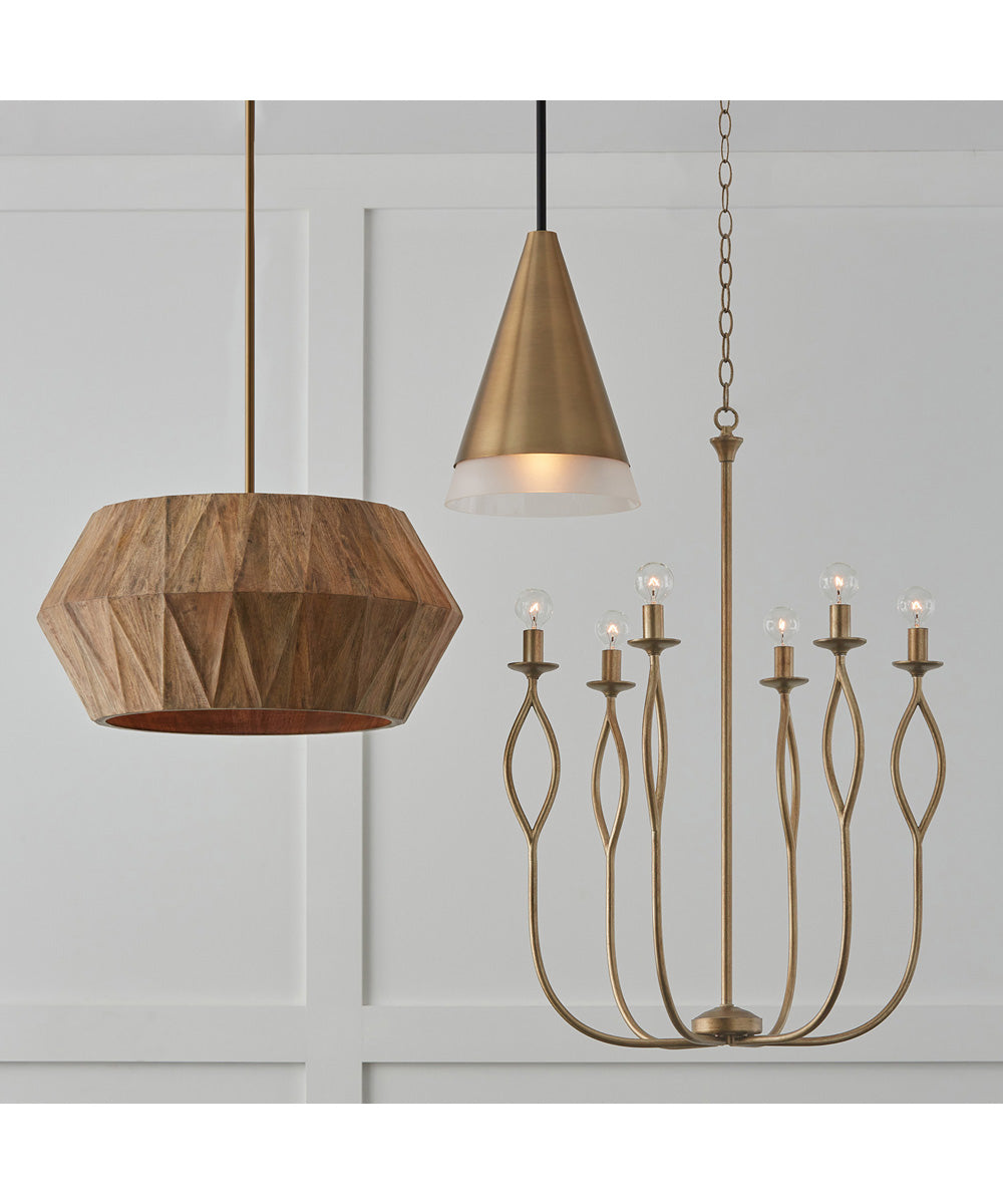Avant 1-Light Pendant Aged Brass and Black