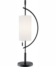 Renessa 1-Light Table Lamp Black/Off White Fabric Shade