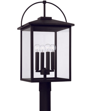 Bryson 4-Light Outdoor Post-Lantern Rain or Shine - Black