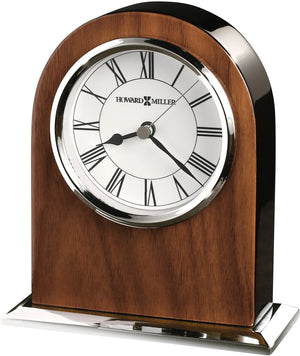 6"H Palermo Tabletop Clock Chrome and Black