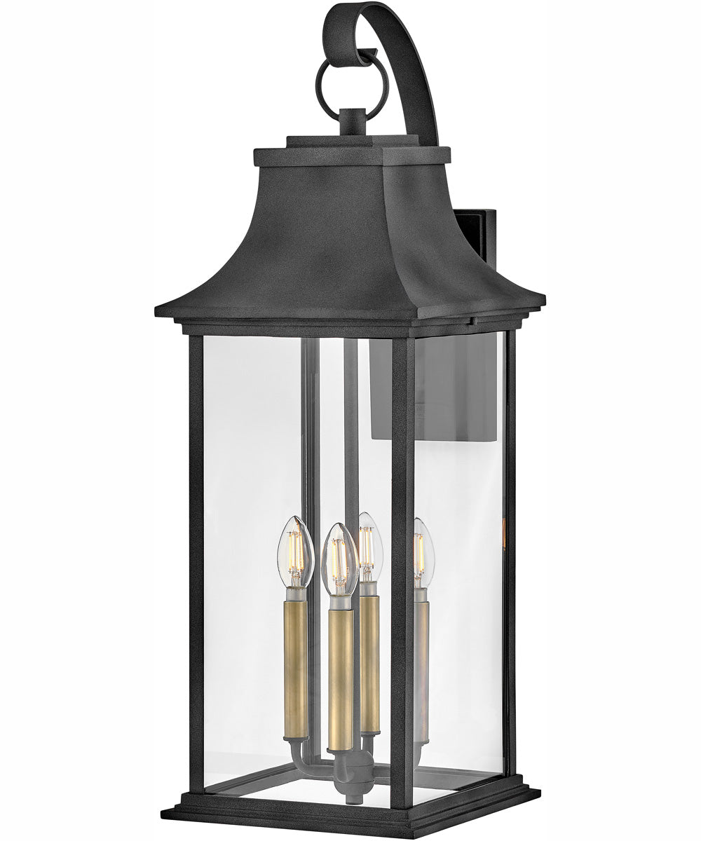 Adair 4-Light Extra Large Wall Mount Lantern in Aged Zinc