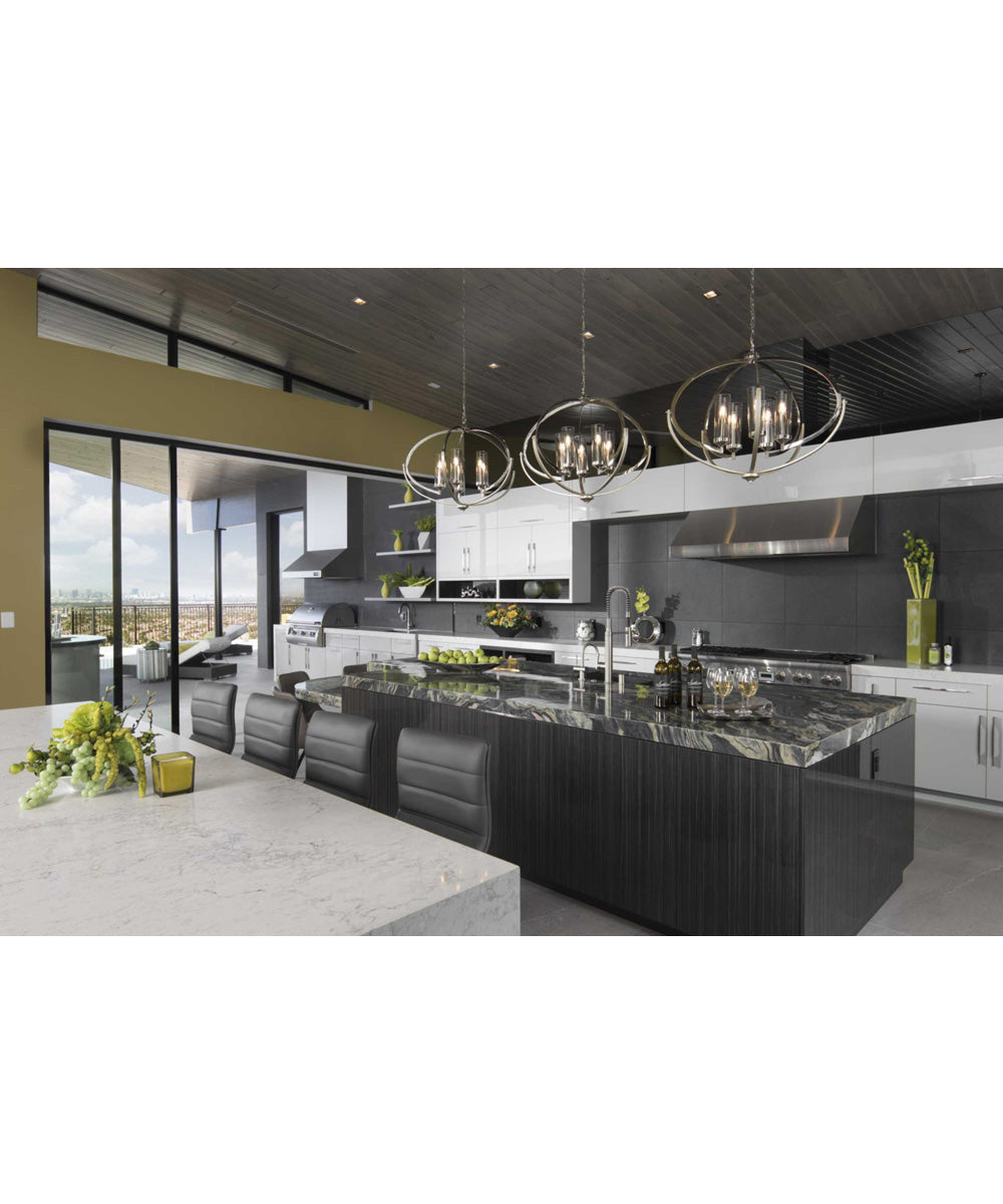 Evoke 5-Light Clear Glass Luxe Chandelier Light Polished Nickel