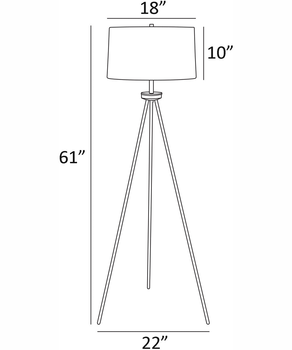 Tullio 1-Light 3Pcs Floor & Table Lamp Set Brushed Nickel/White Shade