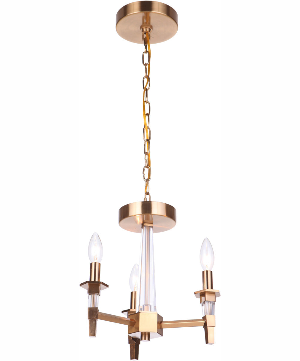 Tarryn 3-Light Convertible Semi Flush Satin Brass