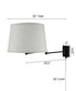 Dimmable Swing Arm Wall Light Bronze Brown Finish with Textured Oatmeal Lampshade - For Bedside, Living Room, Reading Chair