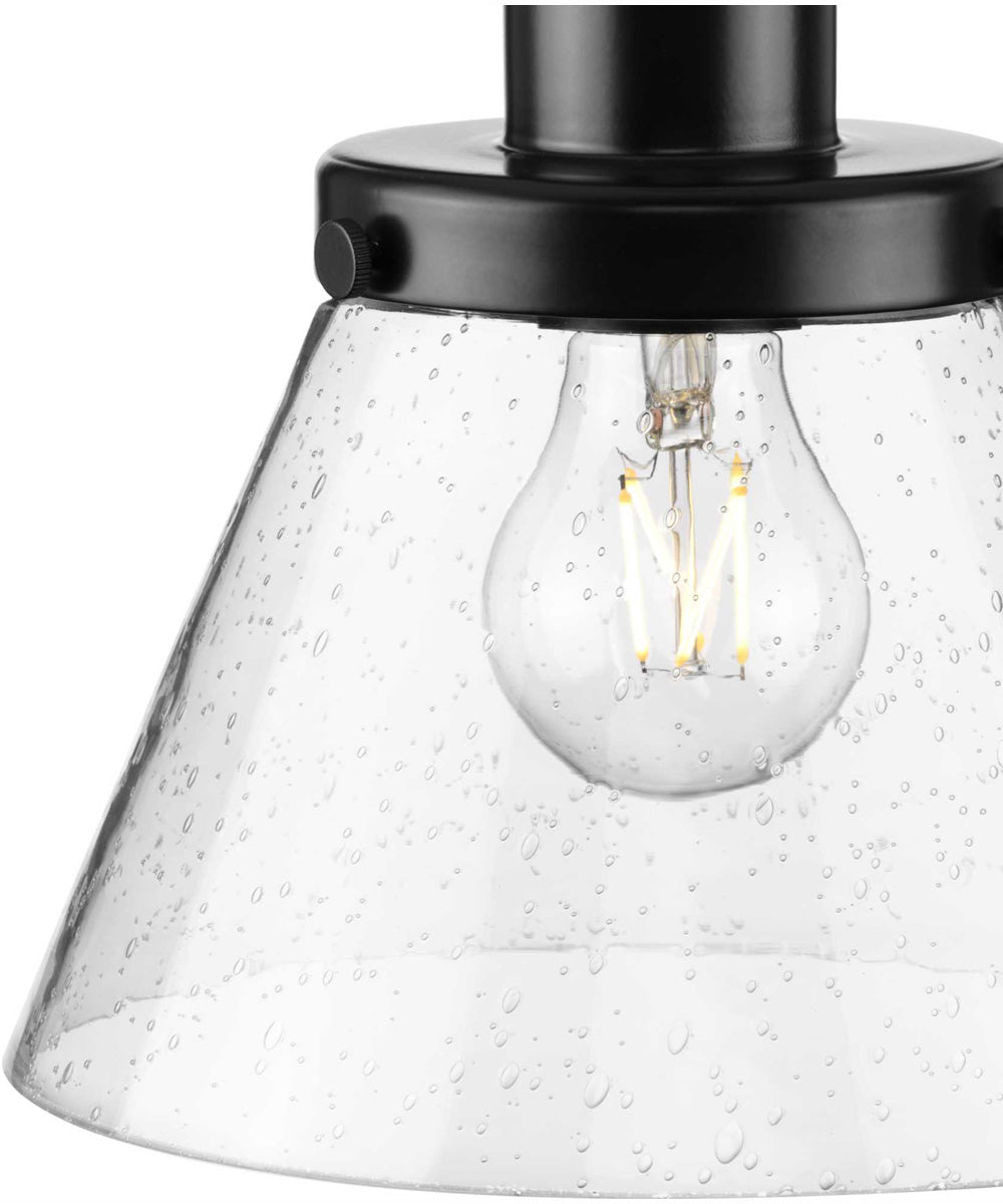 Hinton 1-Light Brushed Nickel Modern Farmhouse Pendant Matte Black