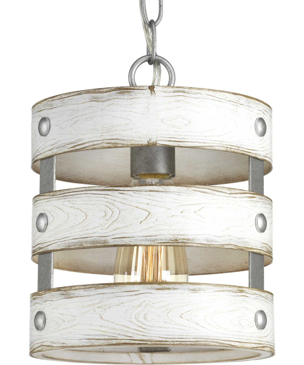 Gulliver 1-Light Coastal Pendant Light Galvanized Finish
