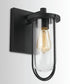 Corbin 1-Light Outdoor Wall Mount Rain or Shine - Black with Clear Glass