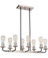 Randolph 8-Light Island Pendant Flat Black/Brushed Polished Nickel