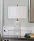 30"H Sesia White Honeycomb Table Lamp